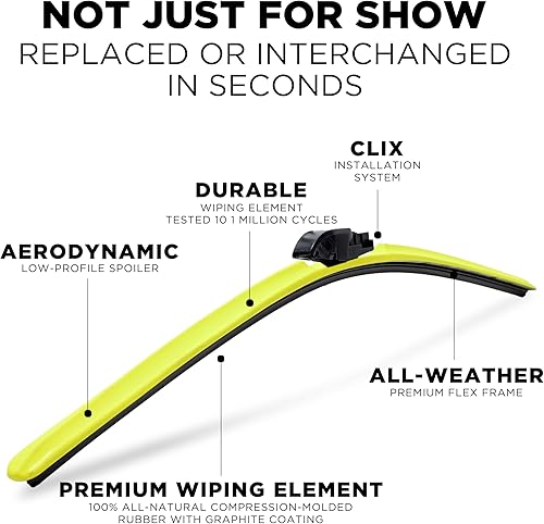 Vista 10 de Clix Wipers - Limpiaparabrisas para Jeep Wrangler & Gladiator (16 pulgadas/16 pulgadas) rojo (todos los modelos Wrangler y Gladiator)