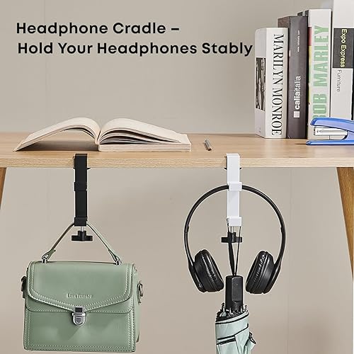 Miniatura 7 de JAKO New Foldable Headphone Stand for Desk, Aluminum Alloy Headphone Holder - Headset Stand Hook Space Save Mount, Universal Fit PC Gaming Headsets