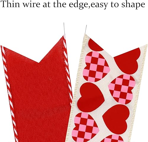 Miniatura 3 de Decoración de árbol del día de San Valentín lazo para decoración de árbol de San Valentín con corazón rojo y rosa para corona boda fiesta pared