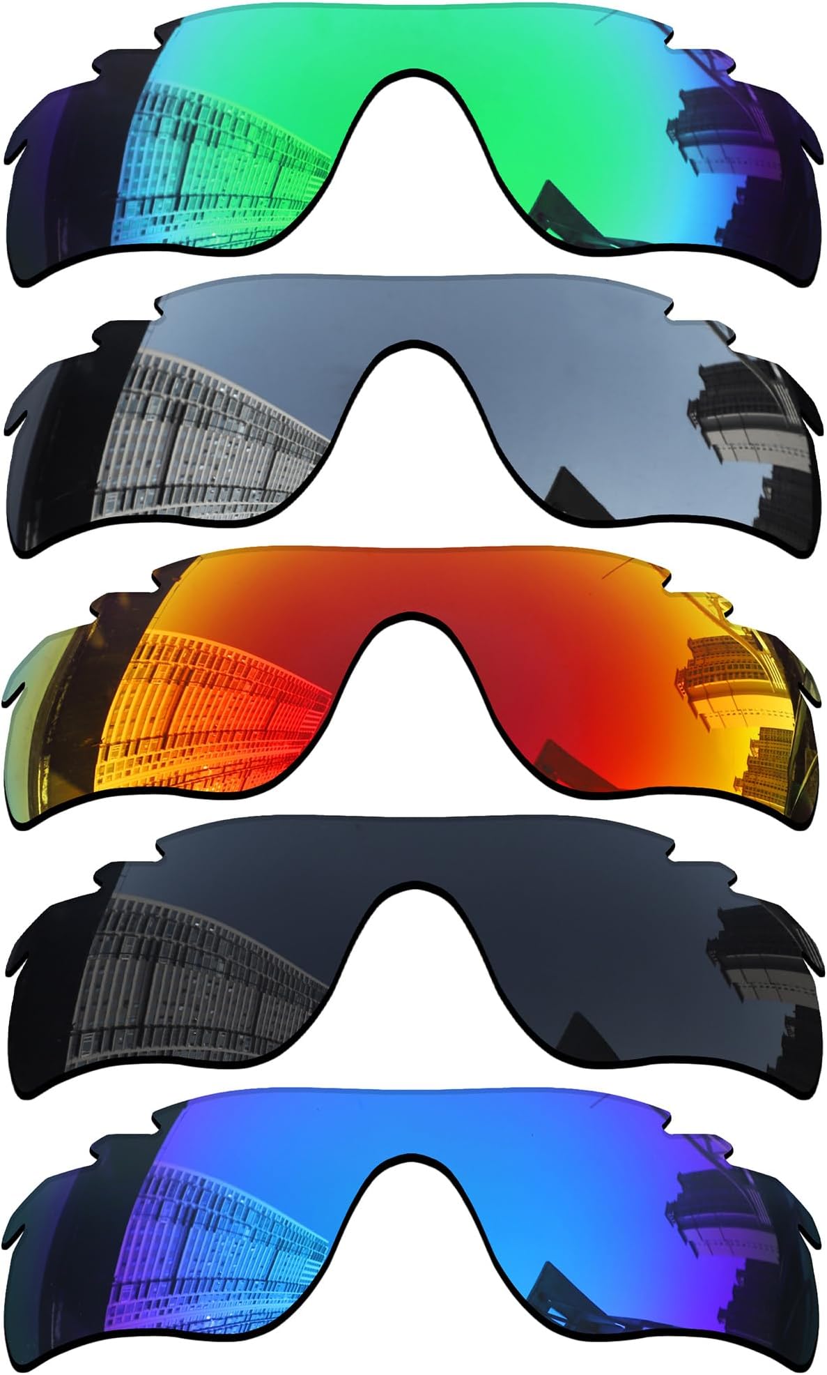5 Pieces Polarized Replacement Lenses for Oakley RadarLock Path Vented Sunglasses, Perfectly Fit, Shatterproof, Anti-scratch, Value Pack