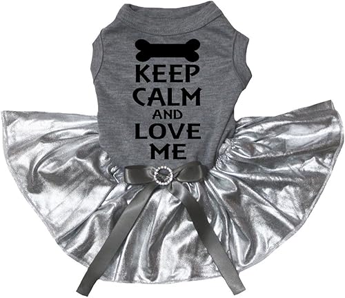Miniatura 4 de Petitebella Keep Calm and Love Me - Vestido para cachorro (negro/dorado, talla XXL)