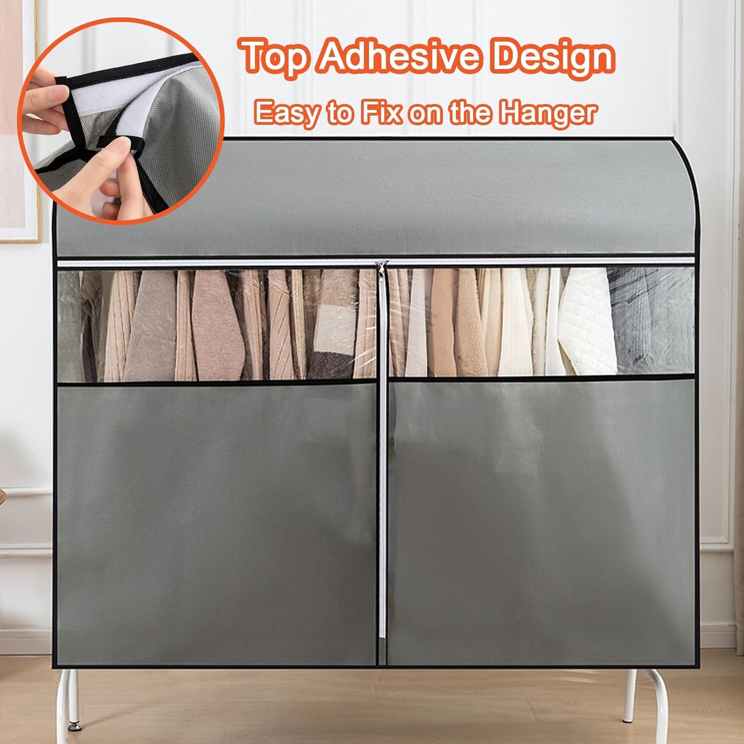 Hanging Garment Bags for Closet Storage, Clothes Rack Cover with Zipper, Clothing Storage Bags Hanging, for Shirts, Coats, Dresses(Green,120x50x120cm/47x19x47in)