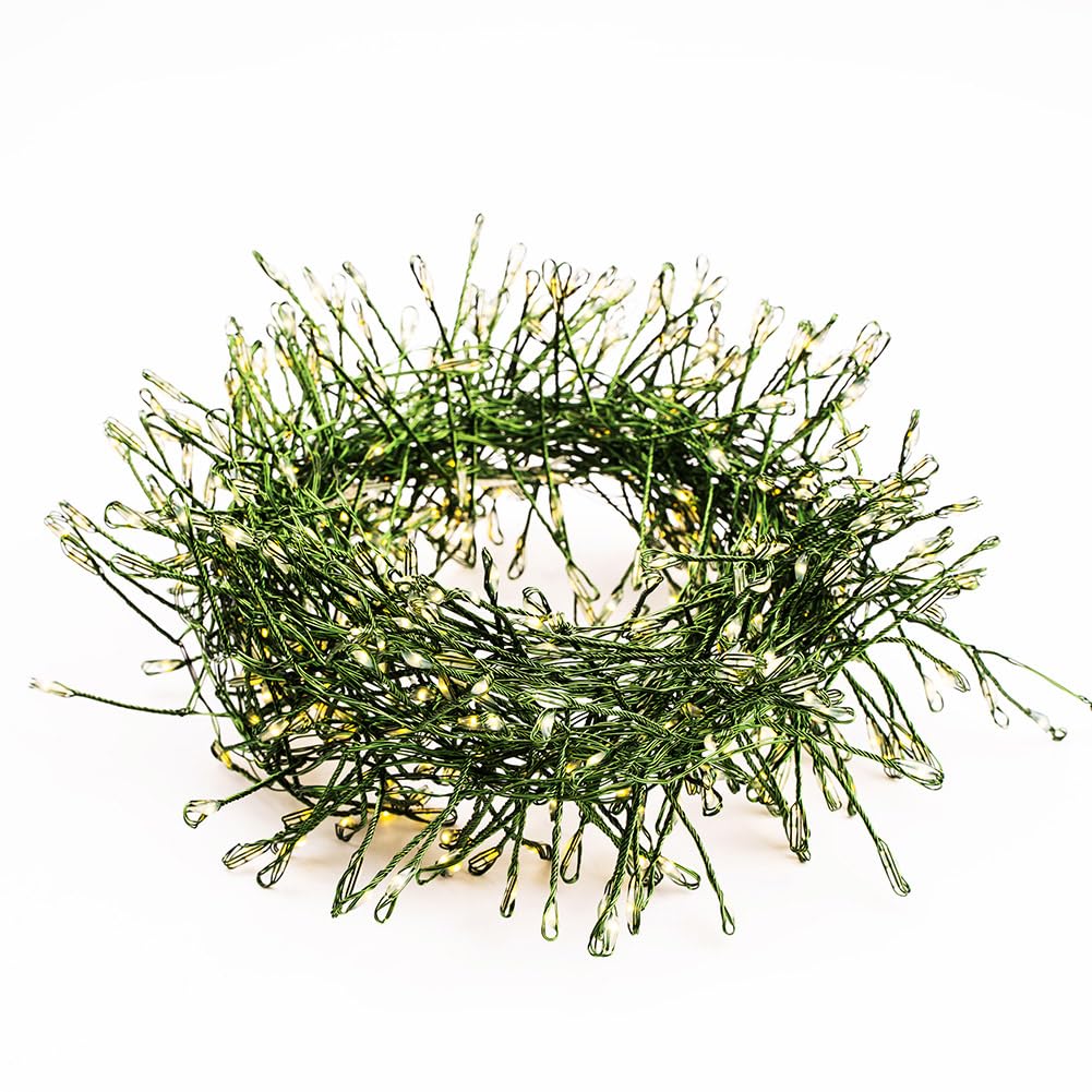 Feuerwerks-Lichterkette mit Stecker, 30 m, 1000 LEDs, silberner Draht, für den Außen- und Innenbereich sowie den Garten, warmweiß