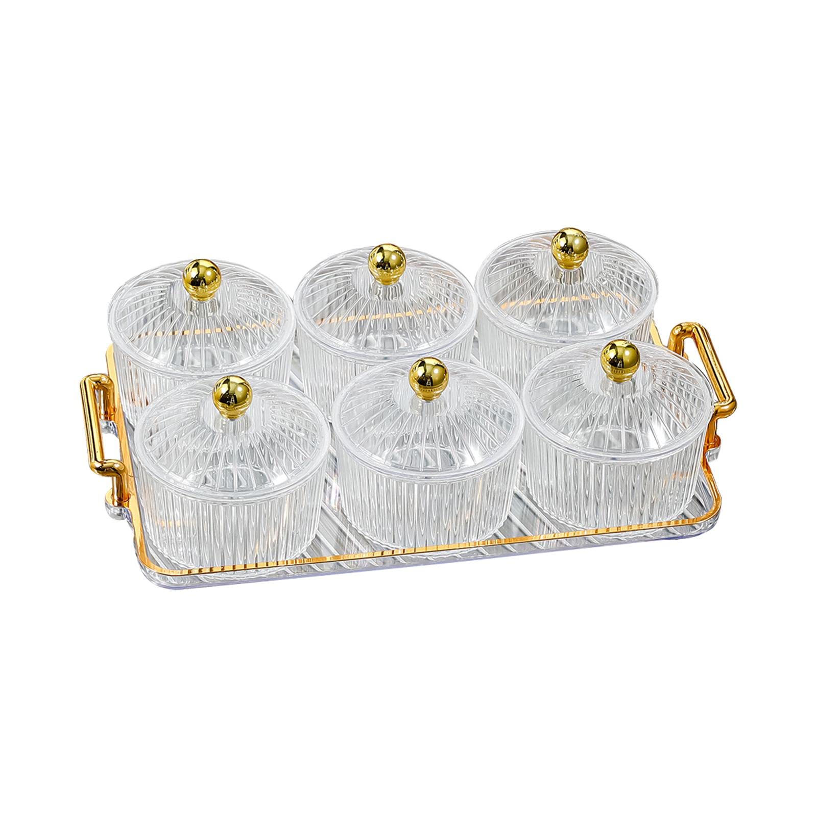 LOVIVER Nordic Caddy Servierplatte, Tablett mit getrockneten Früchten, Dessert-Trennplatte, Servierplatte für Obst-Snacks für Partys, Zuhause, Schließe 6 Schalen ab