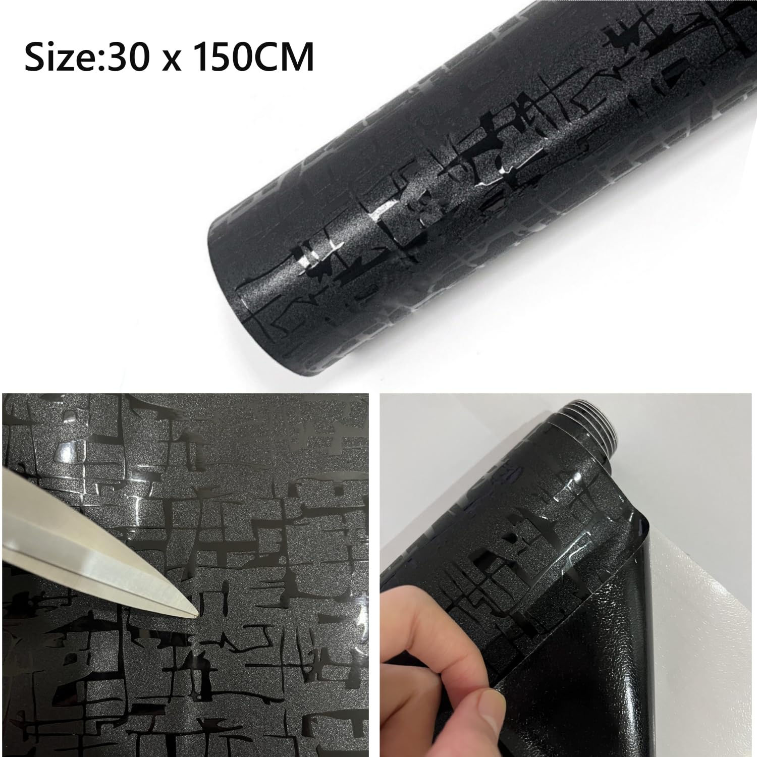 Pellicola Wrapping Auto In Carbonio - Nero Maya Pattern, 30x150cm, Adesiva Senza Bolle, Per Moto/Bici