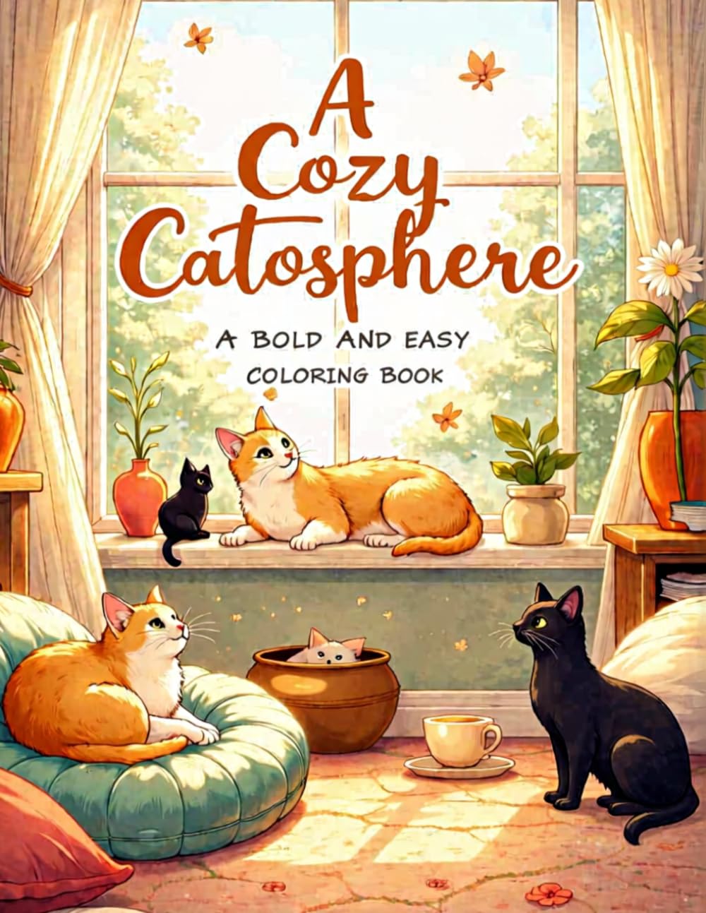 A Cozy Catosphere - A Bold and Easy Coloring Book