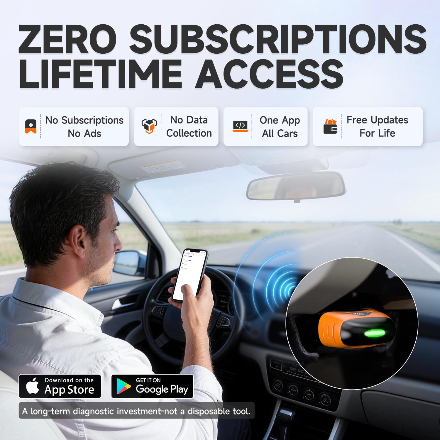 AUTOPHIX 3210 Pro OBD2 Scanner Bluetooth - Check All Engine Fault Codes for All 1996+ Vehicles - Easy DIY Car Scanner with Battery & Performance Test, No Subscription Fee for iPhone & Android