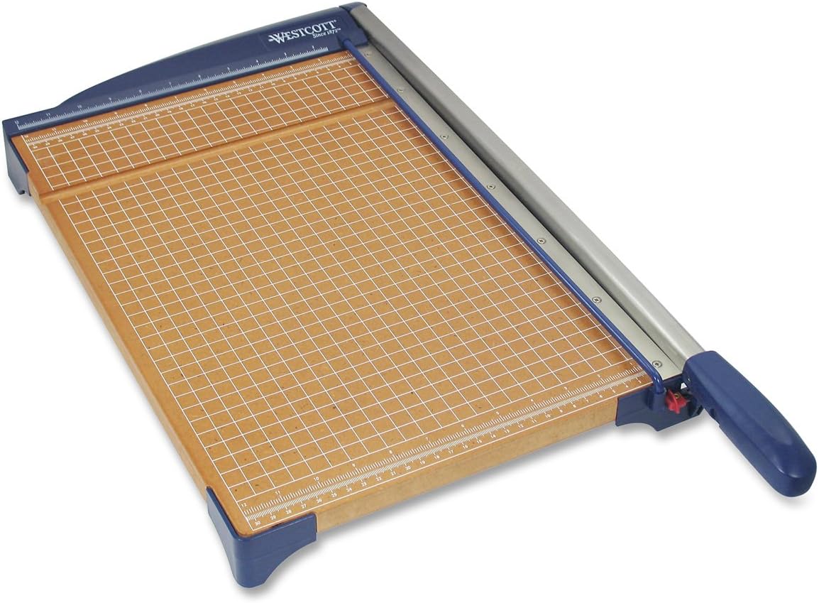 Westcott Guillotine Paper Trimmer with Wood Base, 15"