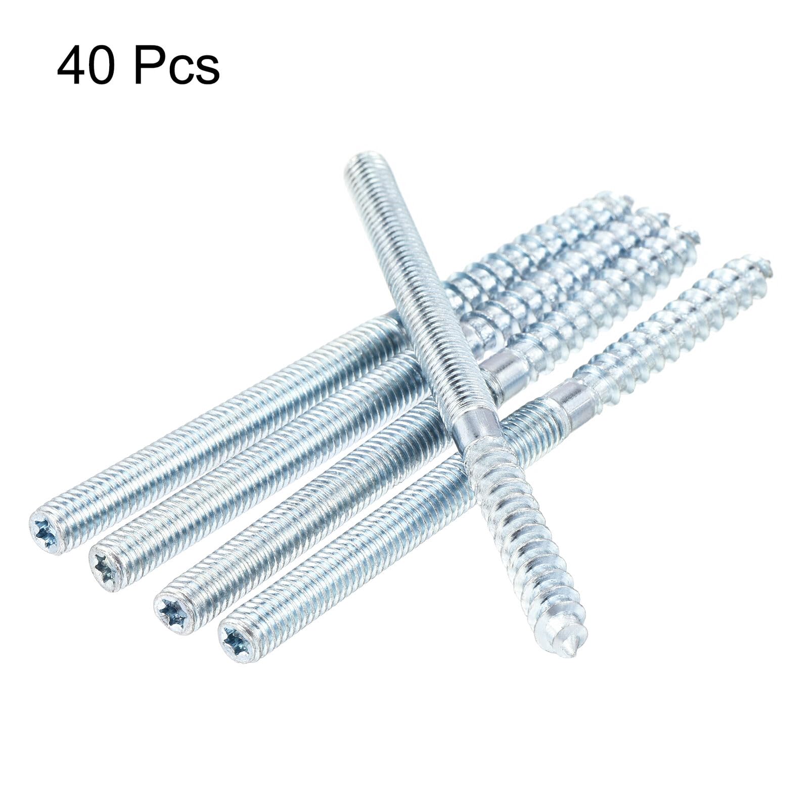 Tool Parts and Accessories M6x35mm Hanger Bolts Double Head Dowel Screw for Wood 40pcs (#CN-140824-09679)