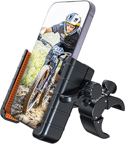 Soporte para teléfono de bicicleta, soporte de teléfono para motocicleta, cámara sin bloqueo y rotación de 360, abrazadera de manillar para