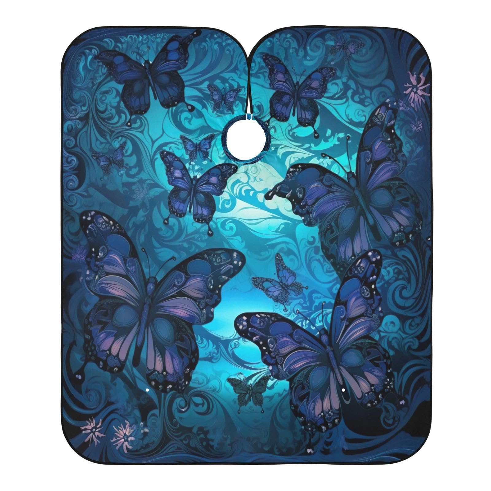 Jihqo Butterfly Purple Hair Cutting Capes for Adults Salon Barber Cape with Adjustable Closure Hairdresser Cape for Men Women Haircut