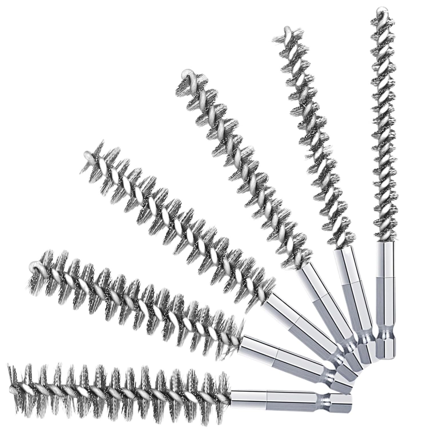 9-19mm Stainless Steel Wire Pipeline Brush, Drill Bore Cleaning Brush, 1/4 Inch Hexagonal Handle for Electric Drill Impact Tool(9mm)