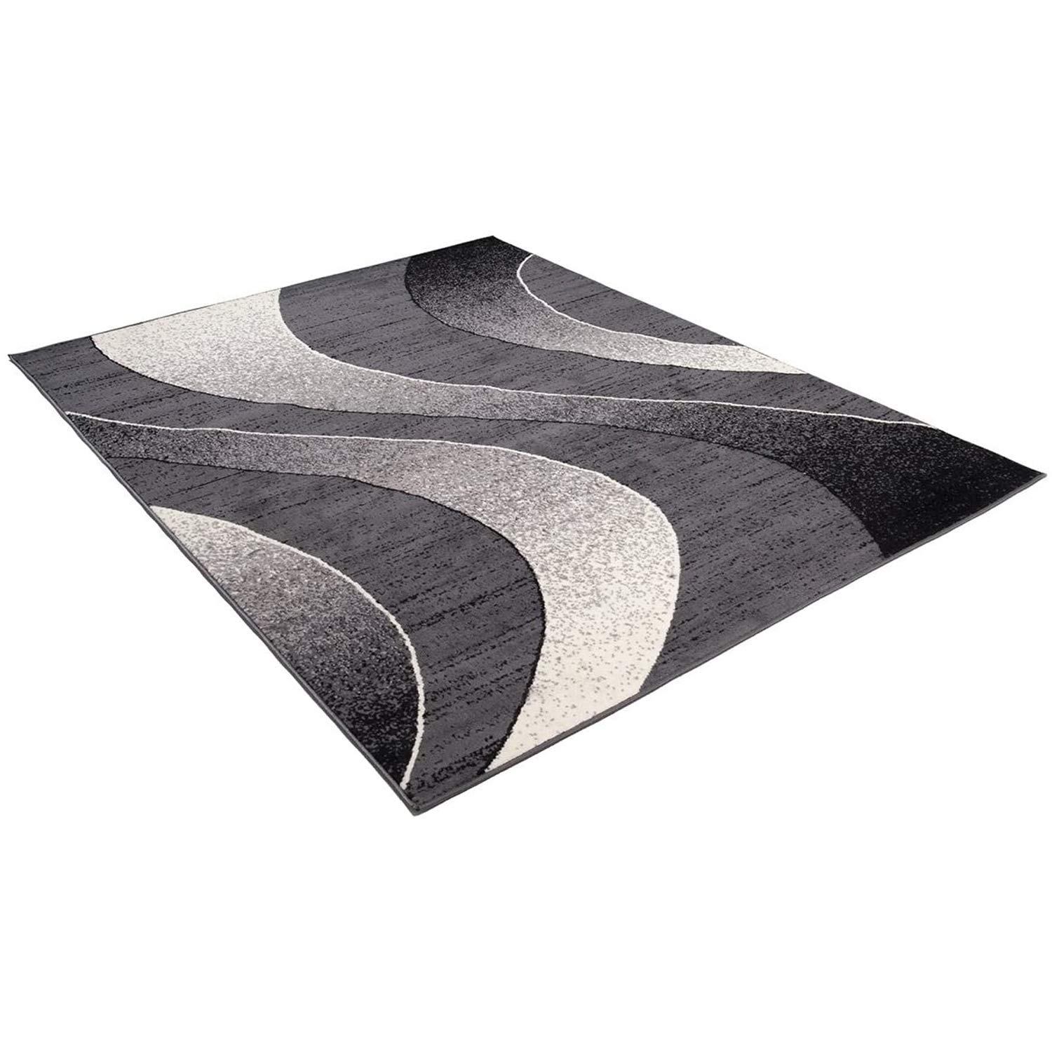 Carpeto Alfombra Salón 80x150cm Antracita Gris Geométrico Retro Años 90