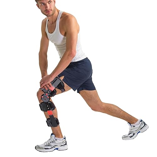 Miniatura 8 de Rodillera ROM con bisagras con correa para el hombro, inmovilizador de rodilla postoperatorio, soporte de rodilla ajustable con estabilizadores