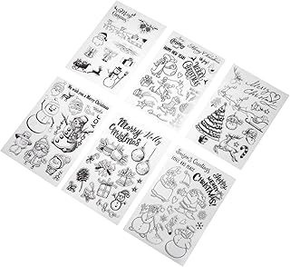 SEWOART 6 Piezas Sellos Navideños Transparentes Sellos De Papá Noel Para Hacer Álbumes De Recortes