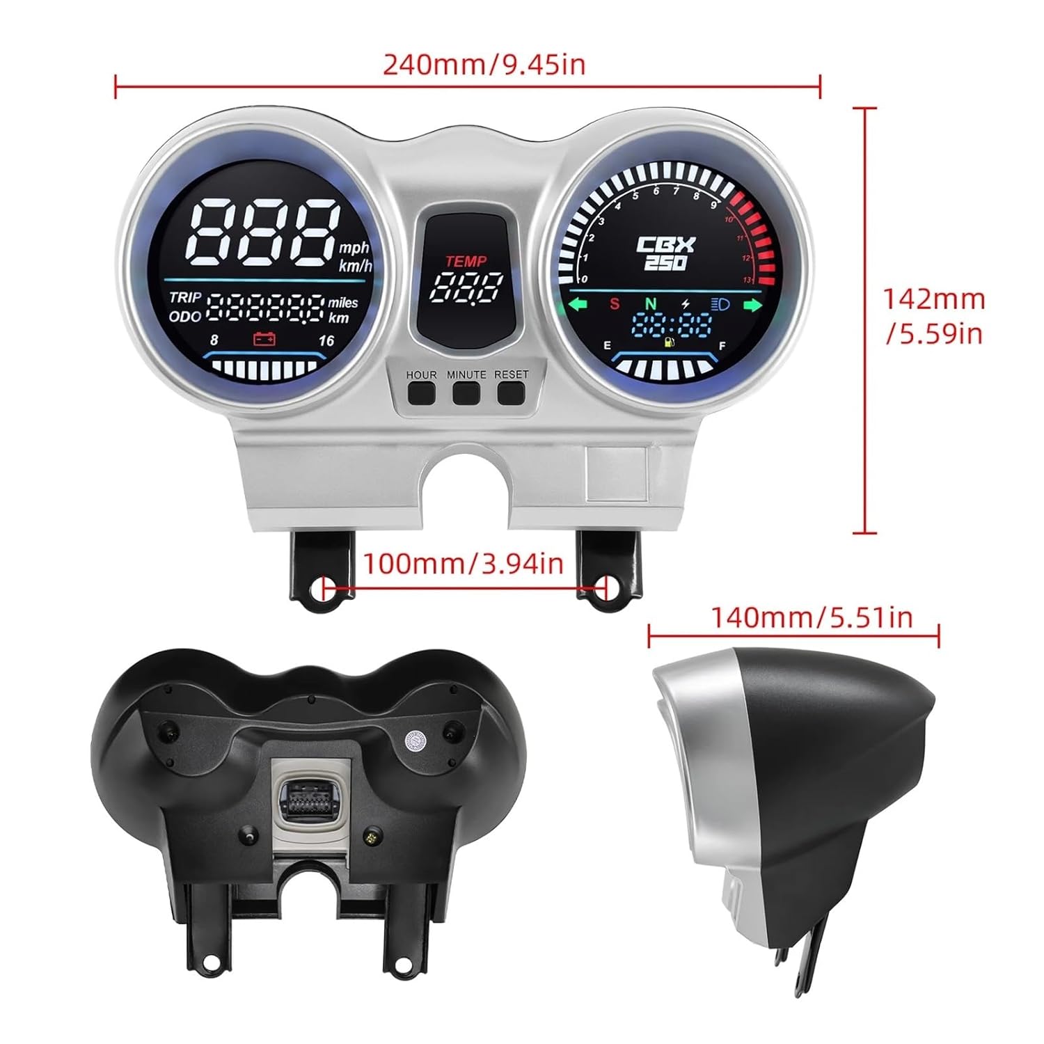 オートバイスピードメーターデジタルダッシュボード CBX250用 CBF250用 ツイスター 2001-2008 OEM 37100