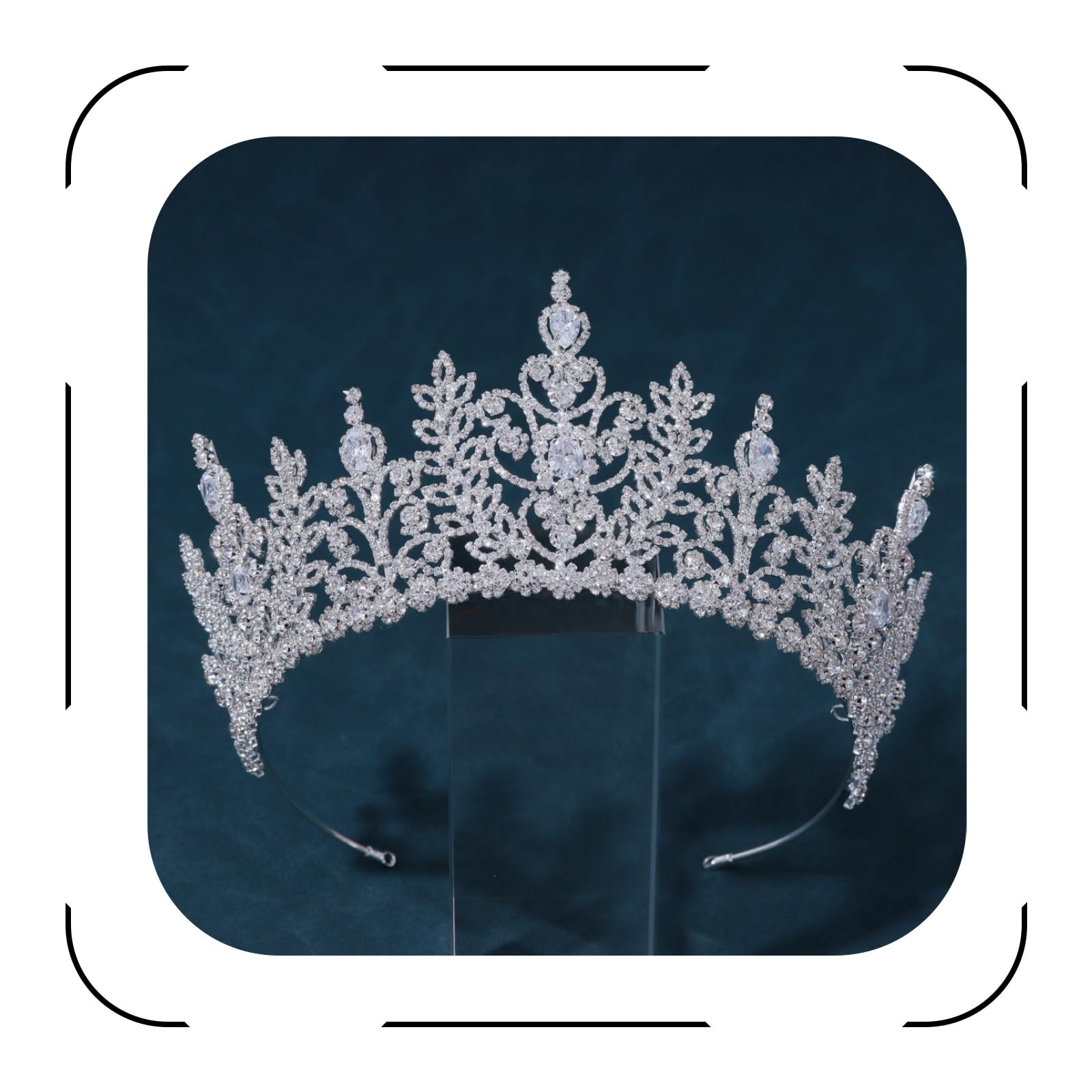 Coronas altas de reina de circonita cúbica para mujer, tiaras grandes plateadas con diamantes de imitación, diadema de boda para novia, tocados de quinceañeras de cristal, tocados de