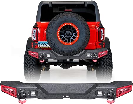 Bronco Rear Bumper Texture Black Compatible with 2021 2022 2023 2024 2025 2026 Ford Bronco Not fit Sports Version