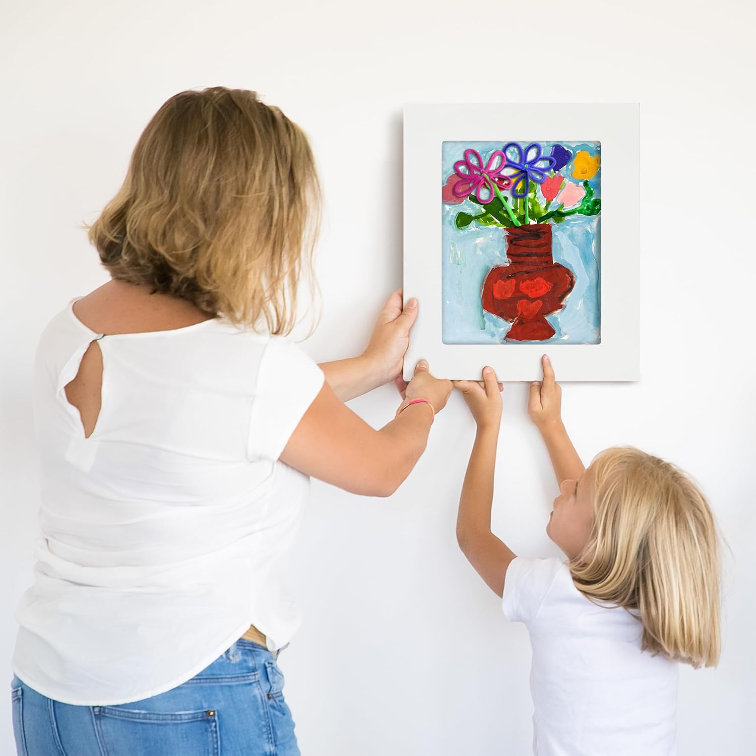 Americanflat 8.5x11 Slide-In Kids Art Frame - White