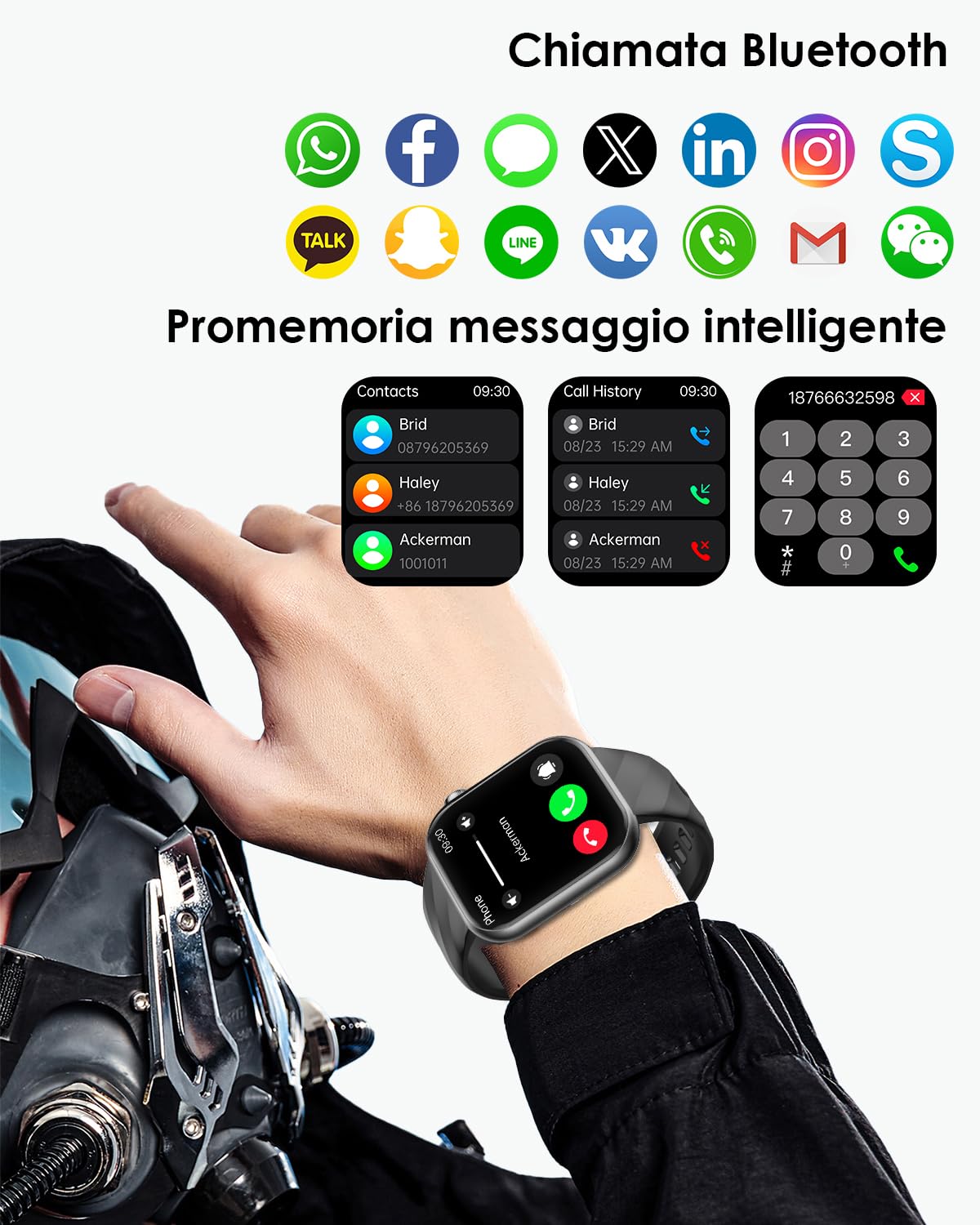 Lgnitek Smartwatch con ECG/𝐆li𝐜𝐞m𝐢𝐚/BMI/Acido Urico/Lipidi/HRV, 1,97" AMOLED Orologio Saluta con Funzione Telefono, 24H Pressione Sanguigna/Sonno/SPO2/Cardiofrequenzimetro, IP68 iOS Android