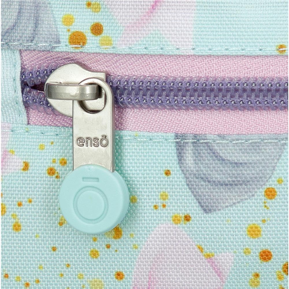Enso Merci Amour potrójny zielony piórnik 22 x 10 x 9 cm Poliester, Niebieski, Talla única, potrójny piórnik, Niebieski, Taille unique, Zestaw potrójny