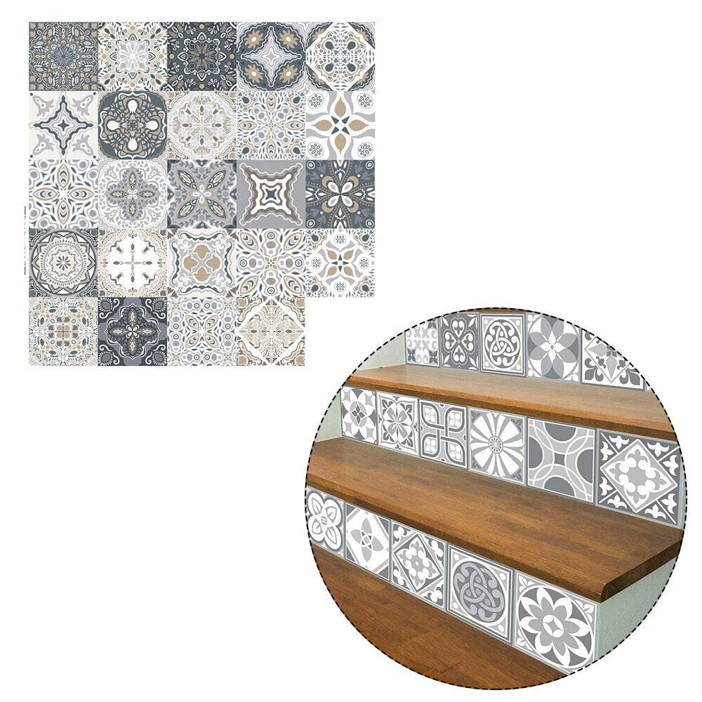 24 Moroccan Grey Tile Stickers Decals Vinyl Waterproof Self - View #8