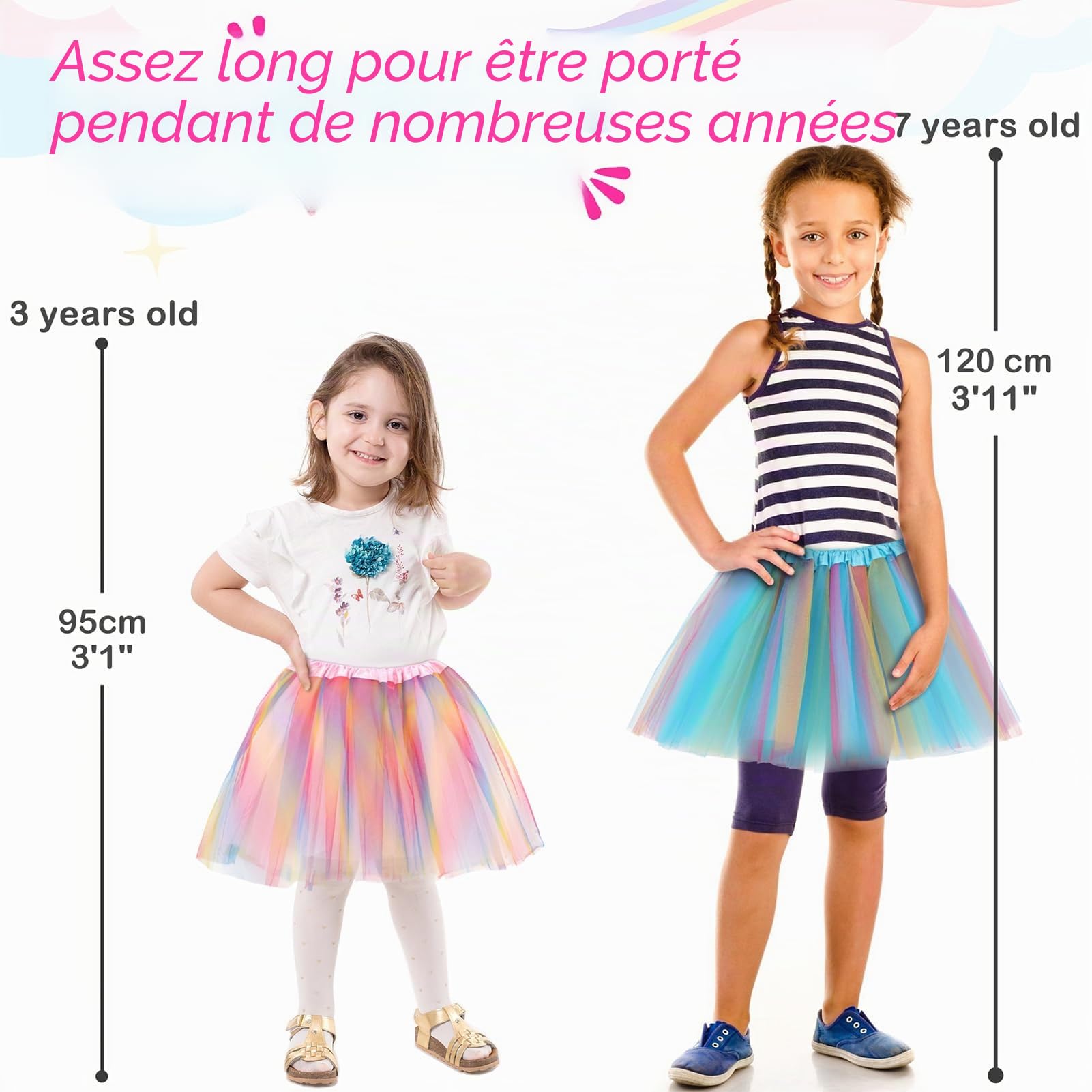 kilofly Lot de 6 tutu de ballet pour fille