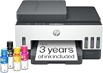 HP Smart Tank 7301 Wireless All-in-One Ink Tank Printer, Scanner, Copier with up to 3 Years of Ink Included, Best for Home Office, Cartridge-Free Refillable (28B70A)