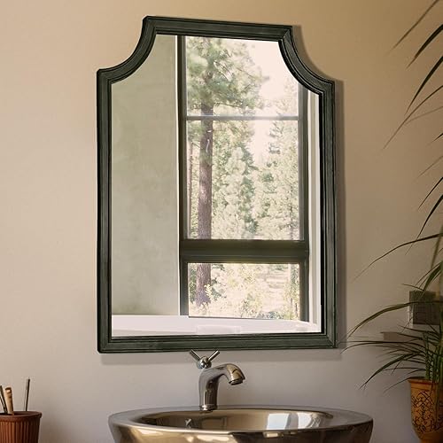 Vista 241 de WallBeyond Espejos de baño de madera para montar en la pared, espejos de pared con marco de madera rústica de 16 x 20 pulgadas, espejos de pared