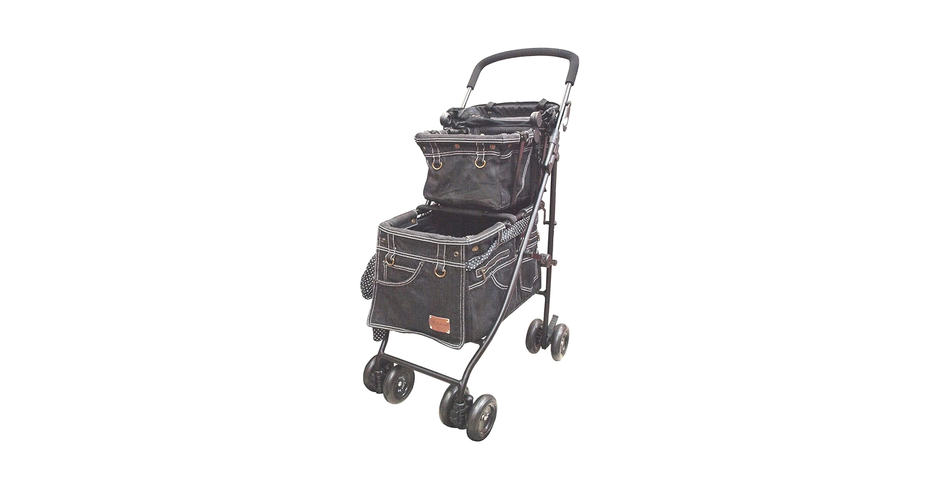 ペットカート ブラック×ゴールド 多頭飼いに最適 71oXJf2qBkL.jpg_BO30,255,255,