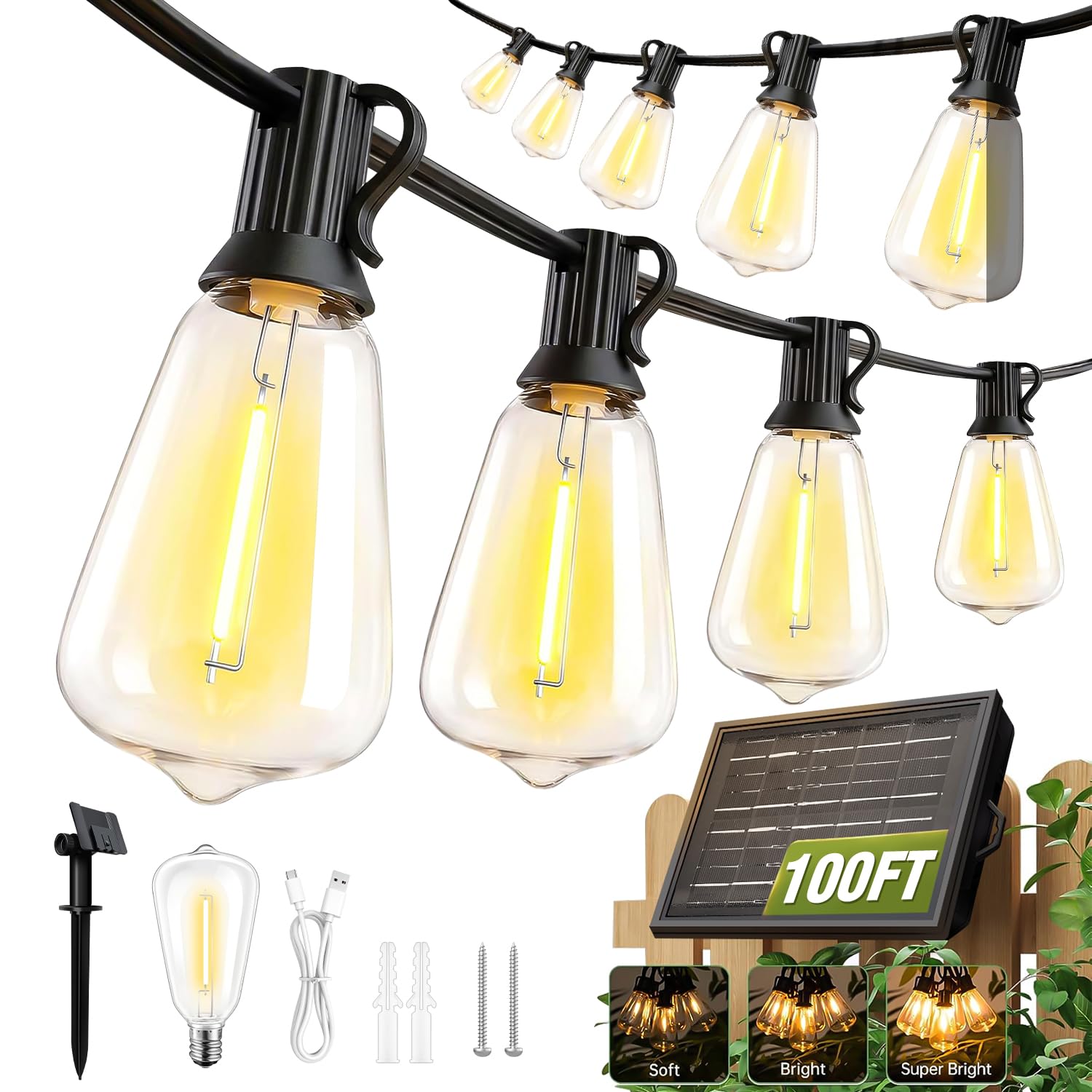 Skoiuc 100FT Solar String Lights