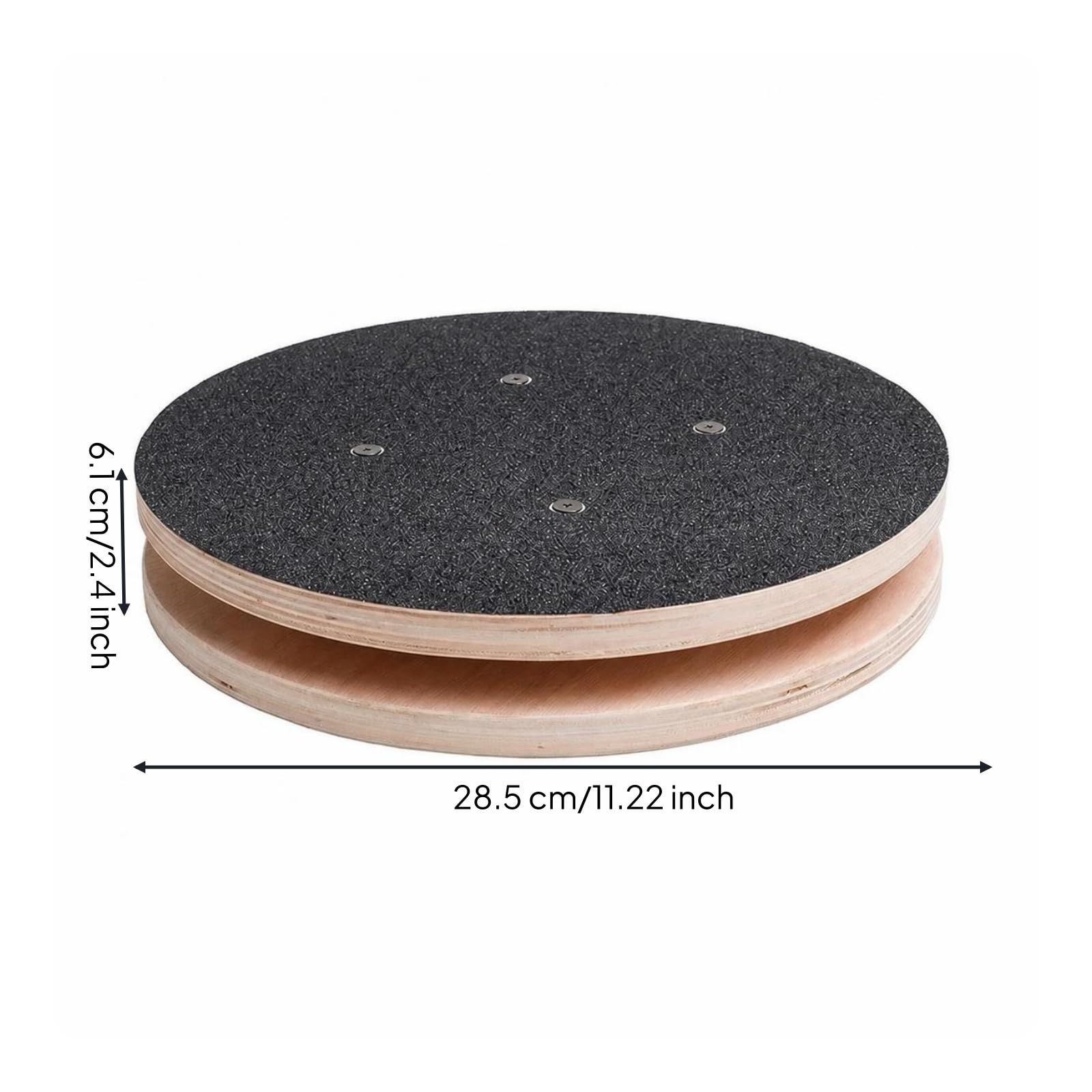 Harilla Balance Board Stabile Attrezzo Fitness Basso Profilo, Disco Rotante per Torsioni, Antiscivolo, Pedana Rotante in Legno, Palestra