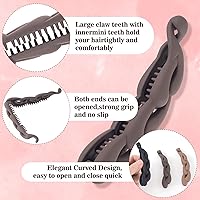 Vista 3 de 3 pinzas para el pelo de plátano para mujer, horquilla de doble peine vintage de los años 90, accesorios antideslizantes para cabello grueso, fino