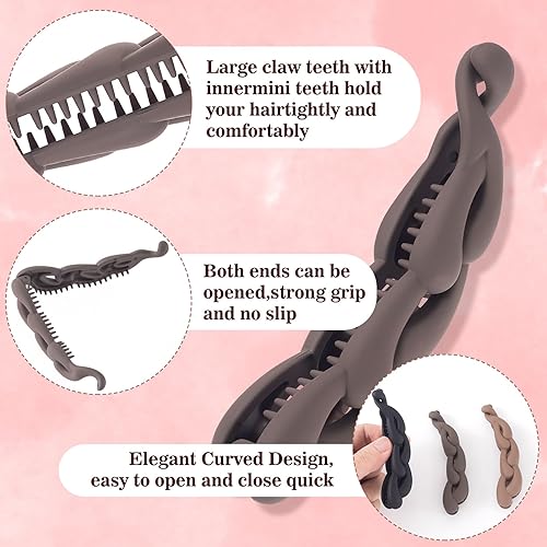 Miniatura 3 de 3 pinzas para el pelo de plátano para mujer, horquilla de doble peine vintage de los años 90, accesorios antideslizantes para cabello grueso, fino,