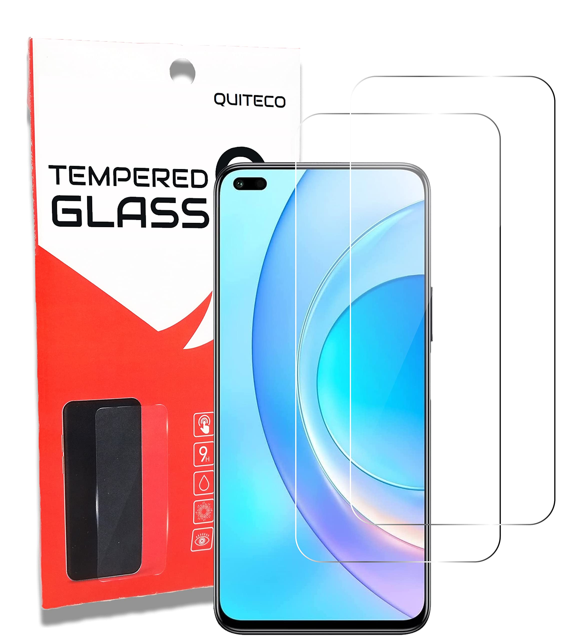 Topme Displayschutzfolie Aus Gehärtetem Glas Für HUAWEI Nova 8i / HONOR 50 Lite (6,67 Zoll) – 2 Stück, 9H Härte