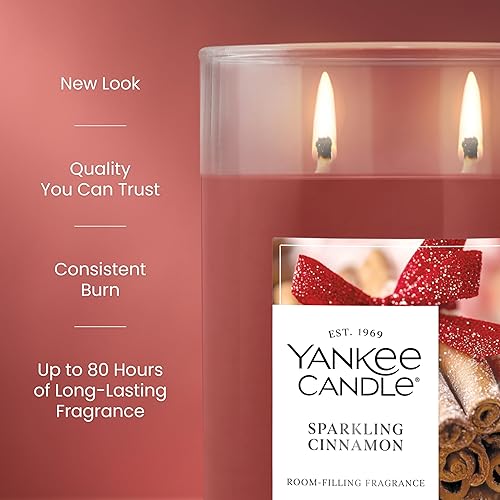 Miniatura 3 de Yankee Candle Sparkling Cinnamon Signature - Vela perfumada en tarro grande de 20 onzas, de dos mechas, más de 60 horas de combustión, aroma de