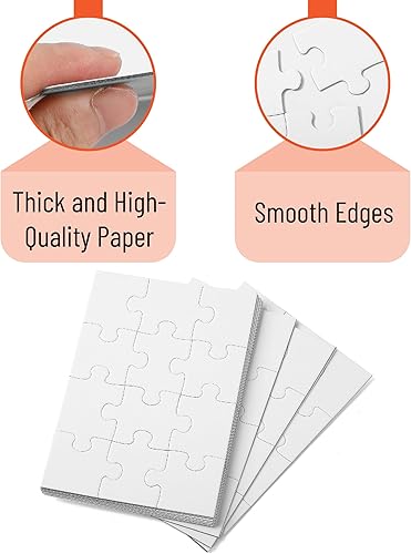 Miniatura 47 de Mr. Pen Rompecabezas en blanco - Paquete de 8, 28 piezas/paquete, 5.5 x 8.1 pulgadas, blanco, rompecabezas en blanco para dibujar