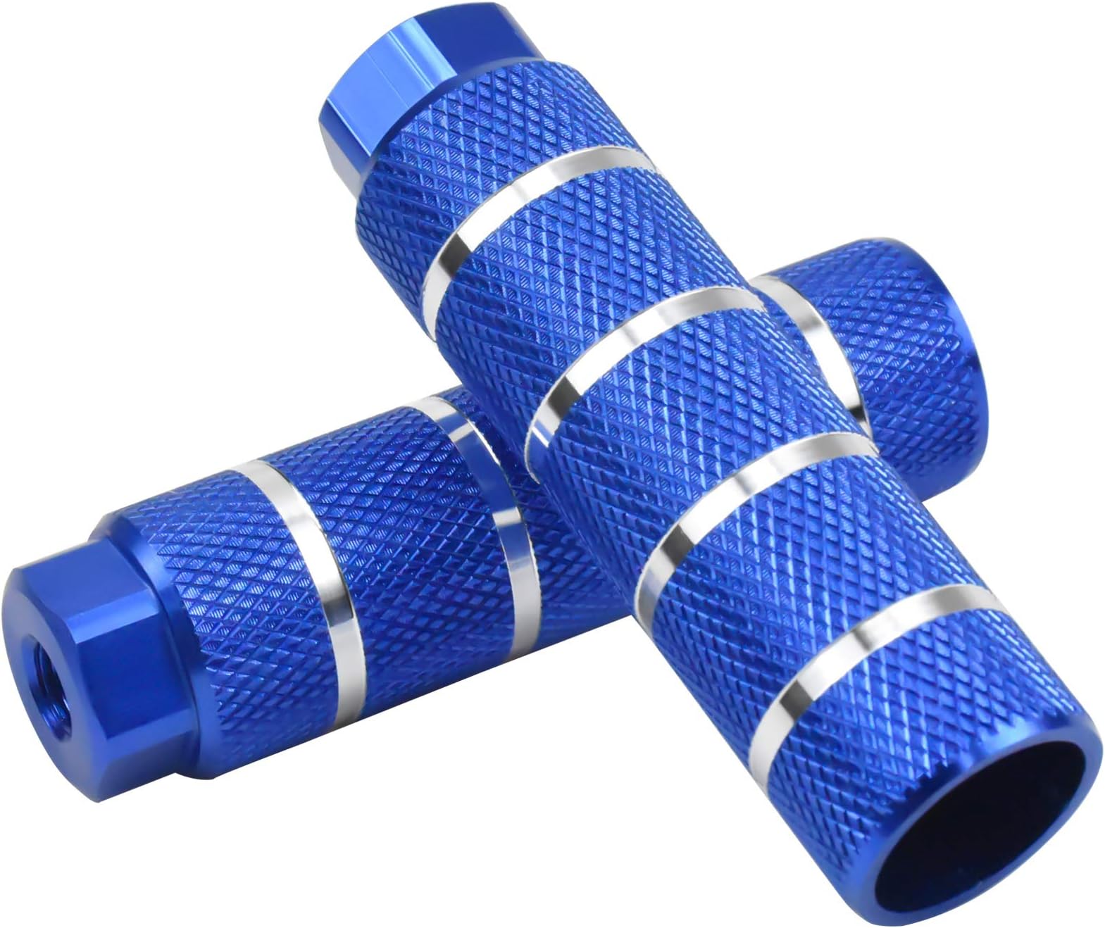 – Aluminum Bike Foot Pegs - 2 Pieces BMX Stunt Pegs, Anti-slip Rear Feet Pedals for Mountain Bike (Blue)