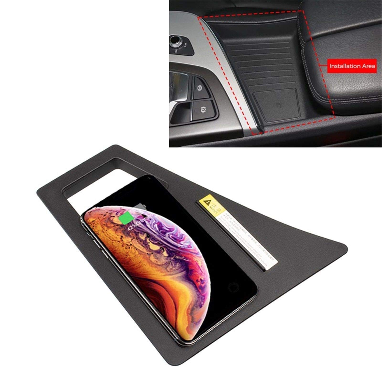 Cargador de coche Qi estándar, cargador inalámbrico 10 W, Android 7,5, IOS, carga rápida, for, Q7 2016 2017 2018 2019, conducción