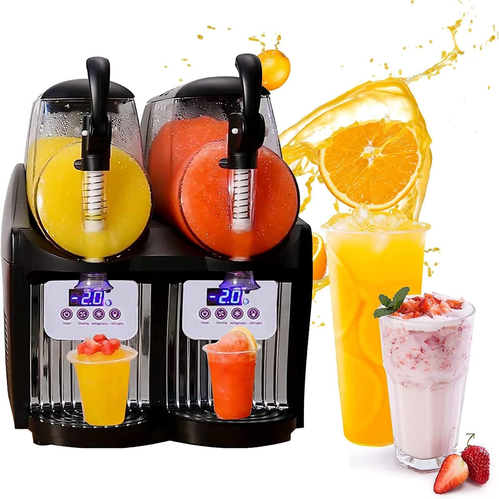 Frozen Slushie Maker with 2 5L 2 300W Frozen Beverage Margarita Making Machine Smoothie Blender for Home Hotel