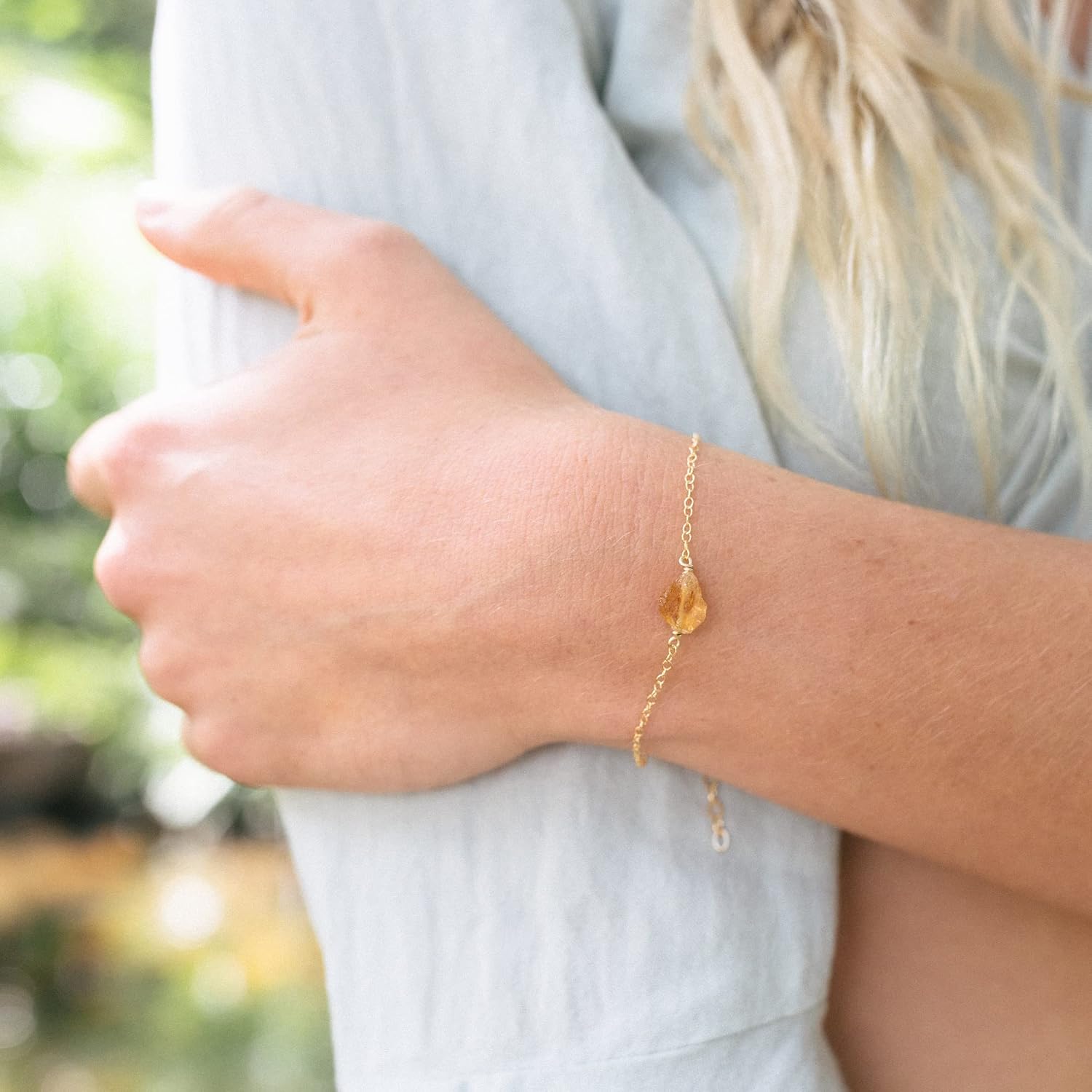 Luna Tide Citrine Raw Bracelet in 14k Gold Fill