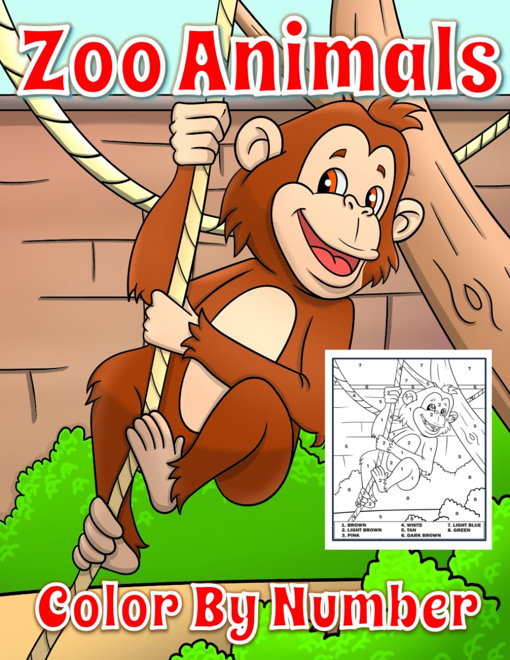Zoo Animals Color By Number: Elephants, Monkeys, Hippos, Kangaroos, Alligators, Lions, Bears, Camels, Sloths, Tigers and other fun Zoo Animals For ... Guide Numbers. All Images Are Hand Drawn.