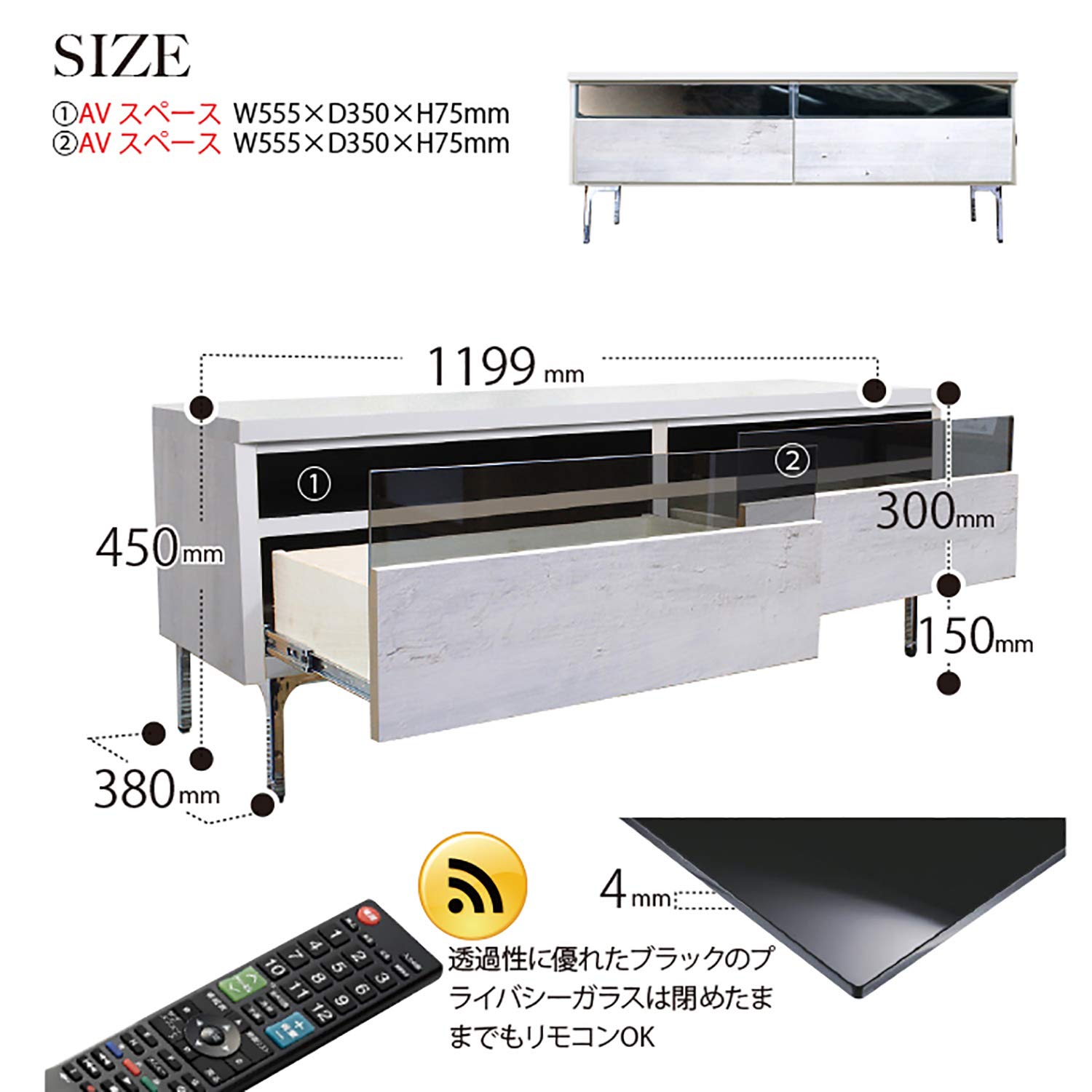 Amazon｜TV ボード 120TV シャープ (ダーク ブラウン) 日本製 完成品 