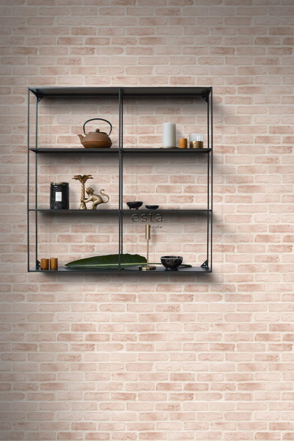 ESTAhome Tapeta cegła jasny brzoskwiniowy róż 53 cm x 10.05 m
