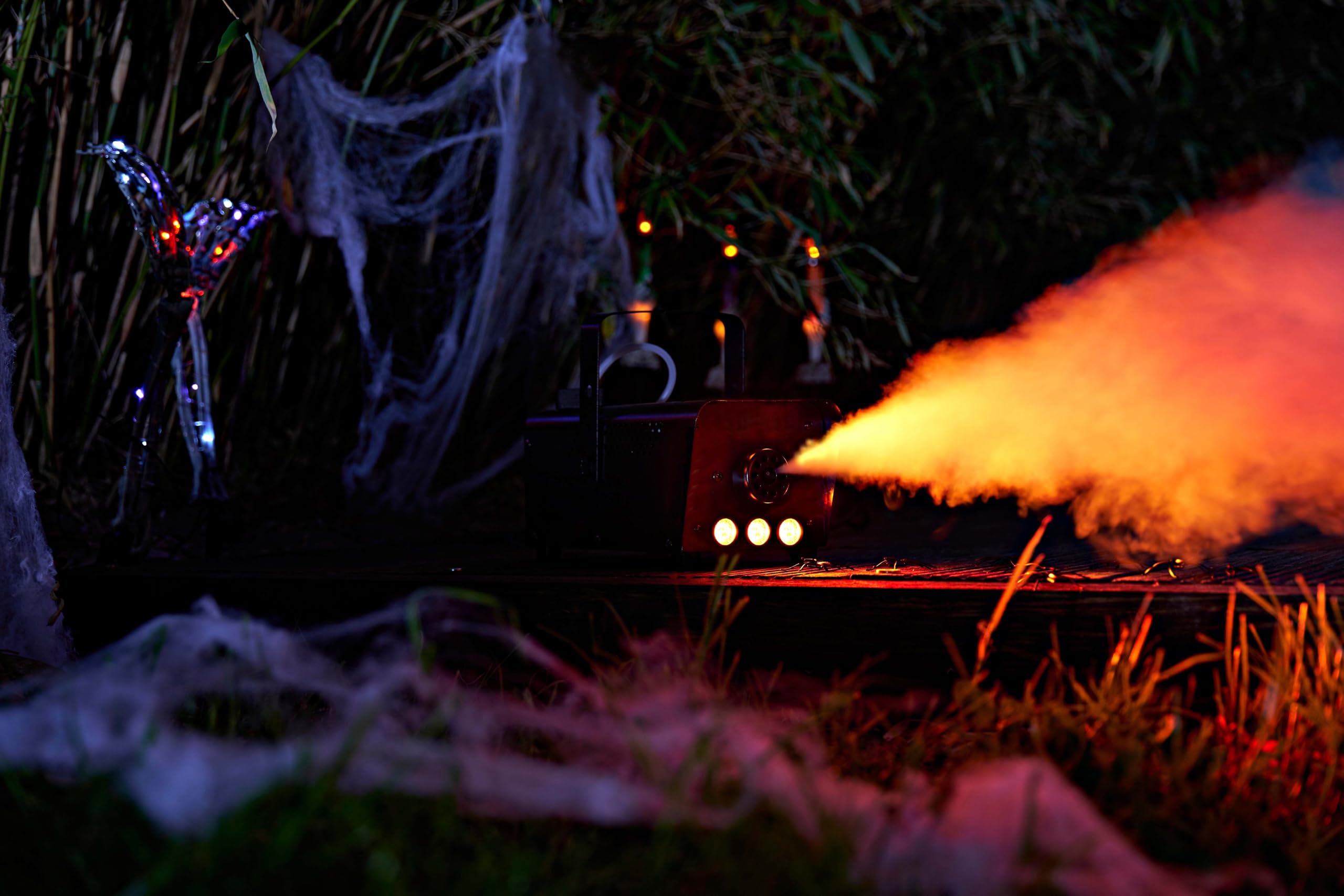 LED Nebelmaschine mit Fernbedienung, Farbwechsel & Fluid für Partys & Disco | Stimmungsvolle Showeffekte für Bühne, Hochzeit, Karneval, Halloween und Tanzfläche
