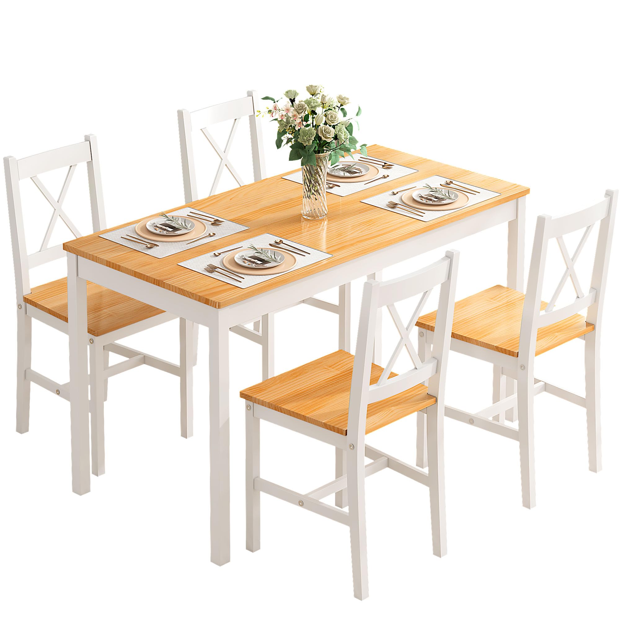 ⭐Jing⭐　INOUT NEW Standard Table SDHYL 5-Piece Dining Table Set with 4 Chairs, Dining Room