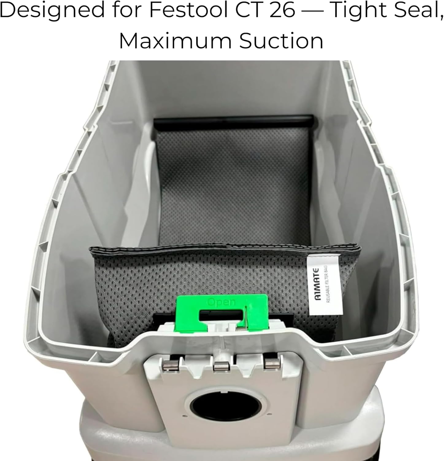 Reusable Dust Bag Compatible with Festool CT 26, CTL 26, CTM 26 — Long-Life 4-Layer Fleece Filter Bag — 26L Capacity — Replacement for Festool Filter Bags