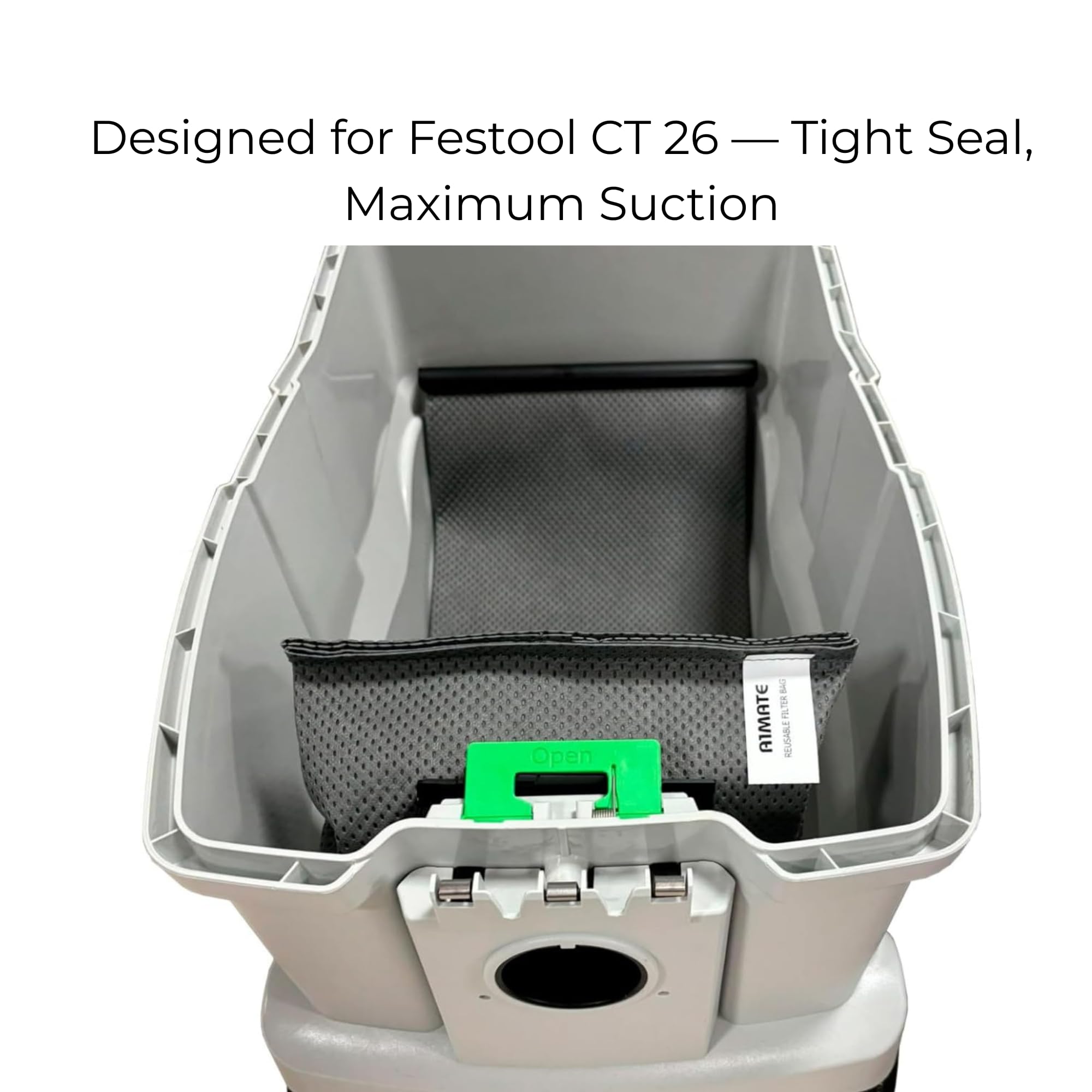 Sacchetto filtro riutilizzabile - Sacchetto di ricambio per aspirapolvere mobile, per prestazioni efficienti e durata - Compatibile con FESTOOL CT 26, CTL 26, CTM 26