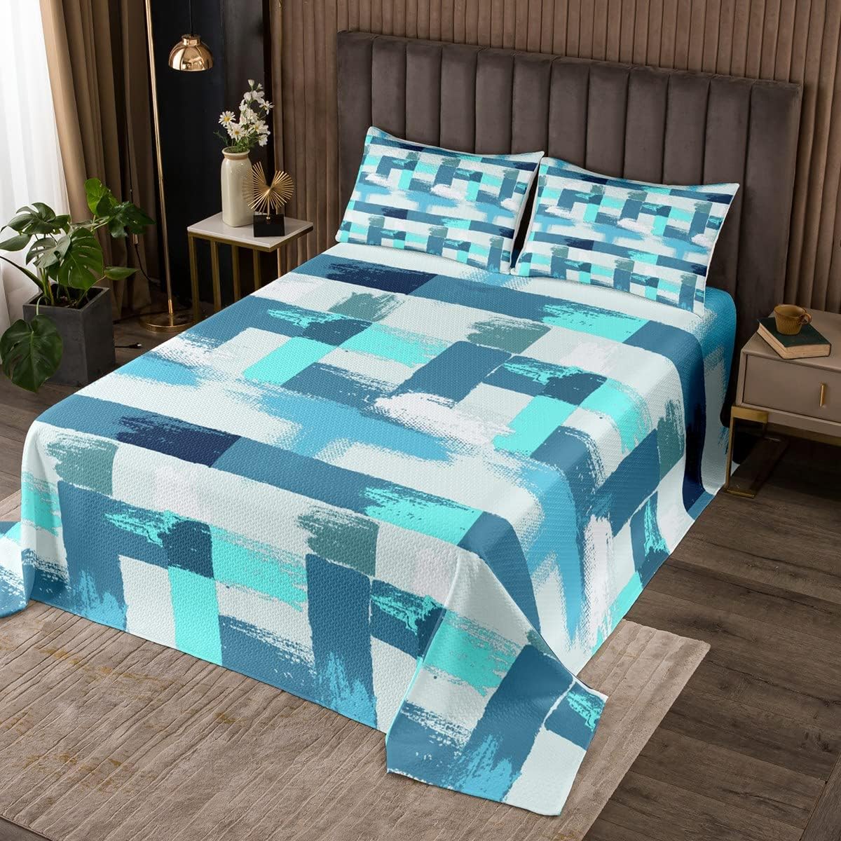 Red Grey White Stripes Bedspread Gradient Geometric Coverlet Modern Striped Art Quilt Set for Boys Girls Kids Teens Bedroom Decor Stripe Line Quilted Bedroom Collection Twin Size With 1 Pillow Case