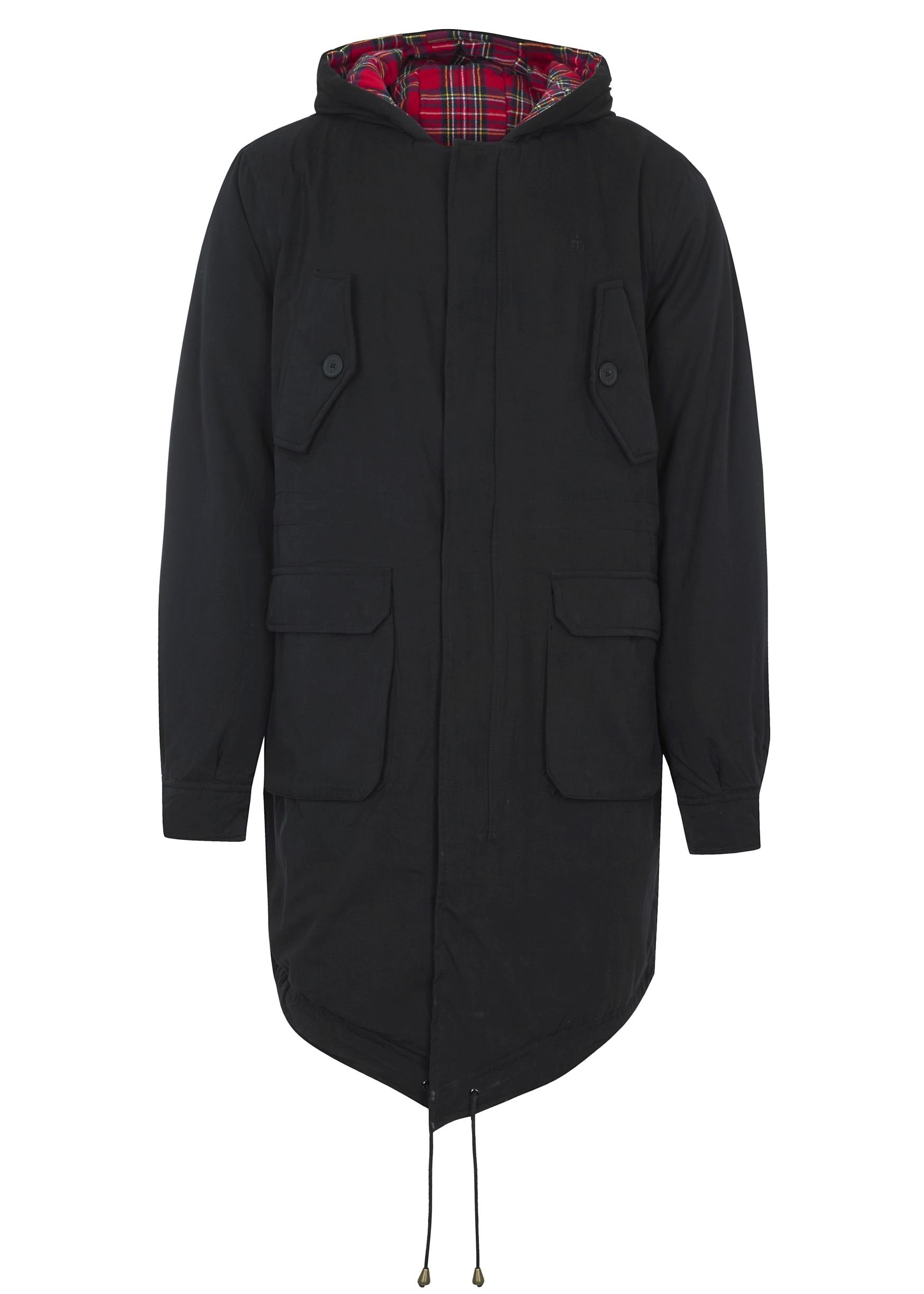 Merc of London Tobias Men's Long Sleeve Parka, Black (Black), M